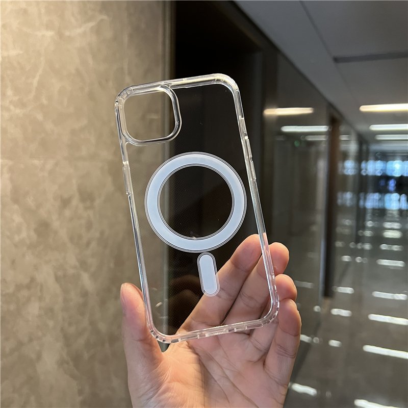 Magnetic Clear Phone Case for iphone 15 14 pro max transparent wireless charging Magnetic Case For iPhone 12 13 14 15 16 Case