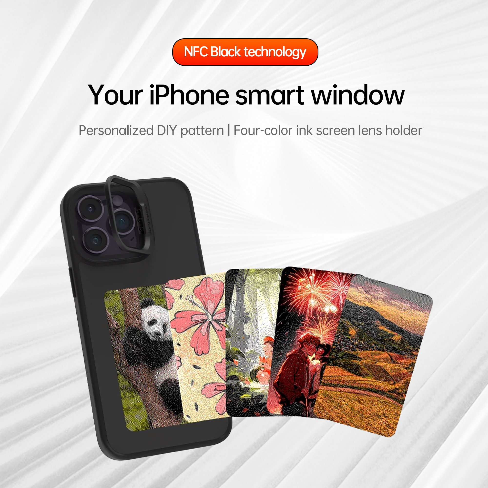 Smart Display NFC smart E ink screen Display mobile phone case cover for fundas iphone 12/13/14 15 Pro max DIY cases
