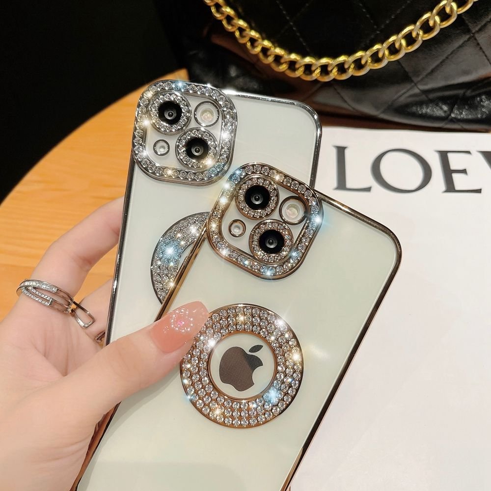 Logo Hole Bling Rhinestone Glitter Diamond Luxury for Iphone 12 14 Plus 13 Pro Max Case Mobile Phone Cases Custom Logo