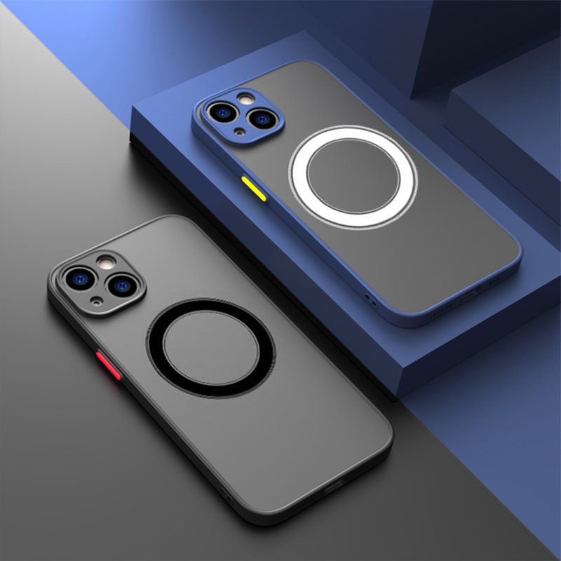 Luxury Matte Magnetic Wireless Charge Phone Case for iPhone 16 15 14 13 11 12 Pro Max Mini Plus XS Max XR X Armor Cover