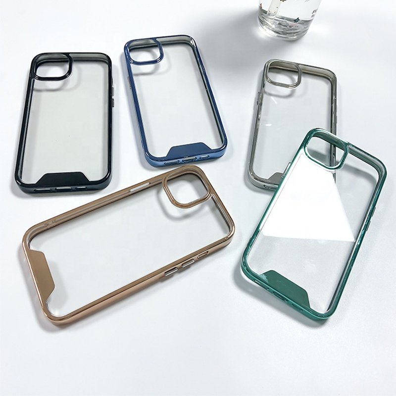 Wholesale Soft Shockproof Electroplated Bumper Transparent Clear TPU Mobile Phone Cases for iPhone 11 12 13 Pro Max mini X XR XS