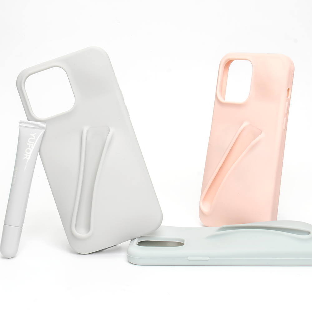 Lip Tint Slot 3D Silicone Phone Case Lip Gloss Lip Balm Make Up Holder Phone Cover For IPhone 15 14 13 12 11 Pro Max