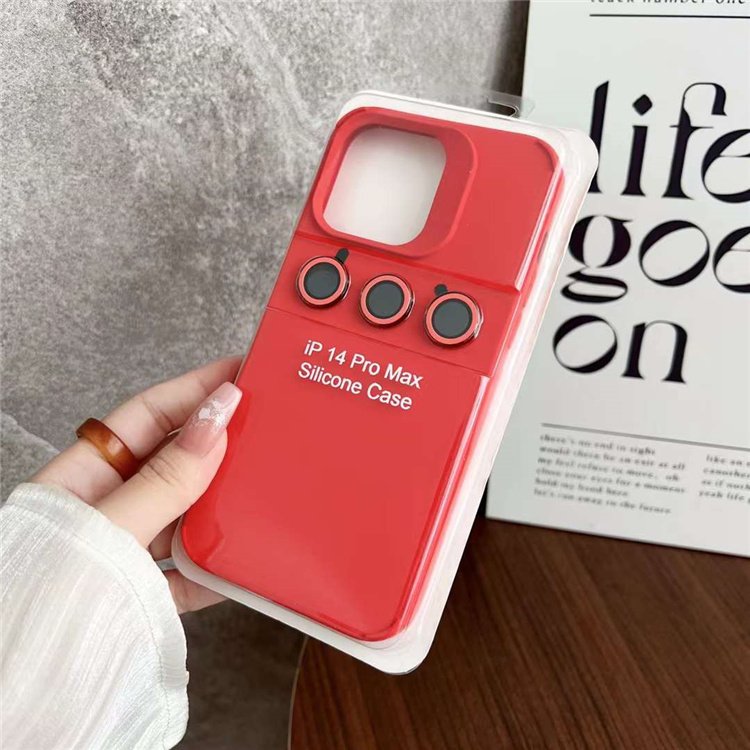 colorful Silicone Shockproof Phone Case For iphone 15 14 13 12 11 16 pro max luxury cover with Lens protector