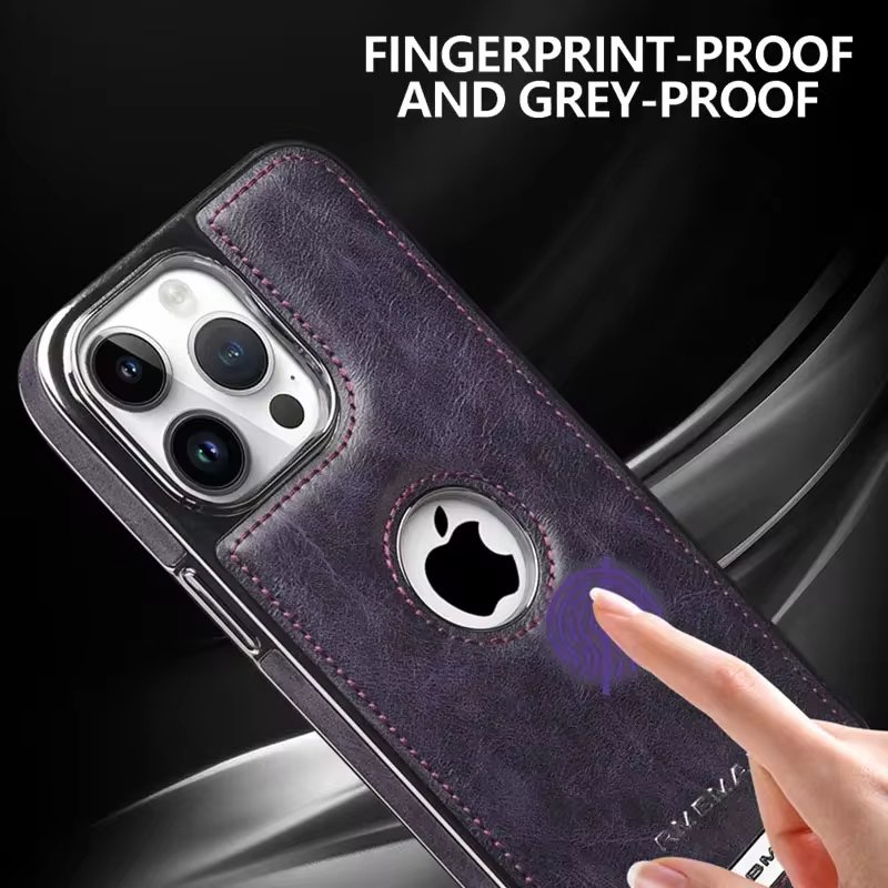 Business Hollow PU Leather Magnetic Cell Phone Case For iPhone 16 15 14 13 12 Pro Max Anti-Drop Shockproof Protective Cover
