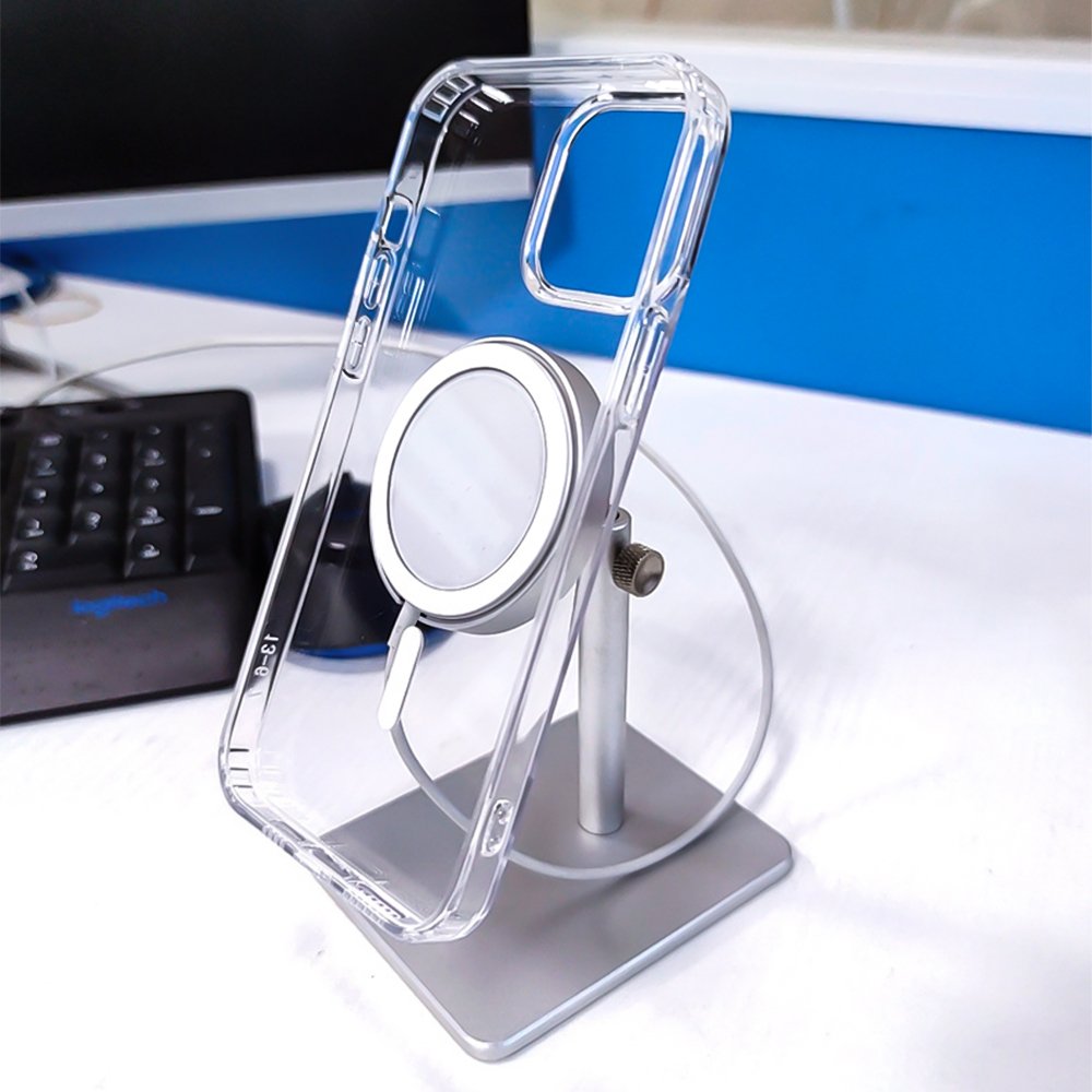 Clear magnetic wireless charge cell phone case For iPhone 15 PRO MAX