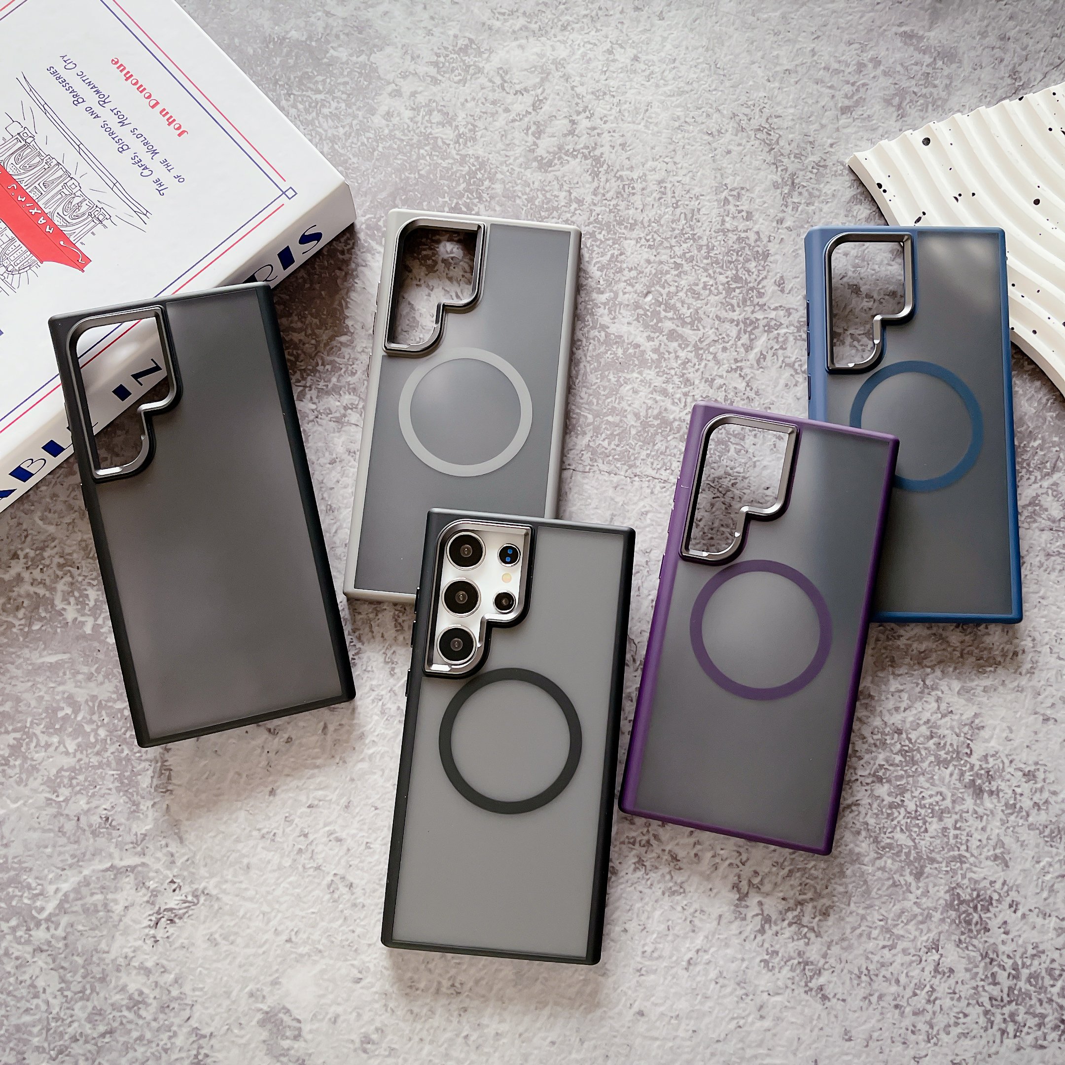 Translucent Waterproof and Shockproof With Magnetic & Camera Protective Frame Mobile Phone Case For Samsung S24 S23