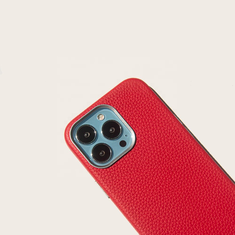 Luxury pebble leather phone case genuine leather mobile phone cases for mobile phone leather case