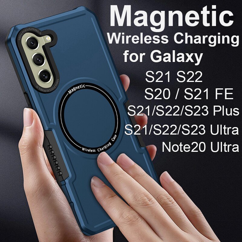 wholesale back cover phone case 2 in 1 TPU and PC magnetic supporting wireless charging for Samsung Galaxy S23