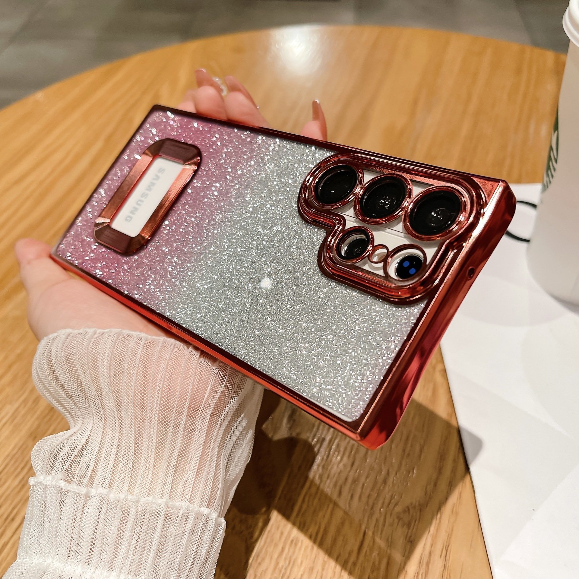 Fashion clear shockproof electroplate glitter phone case for Samsung s23 S23P A53 s23u S24 S24P