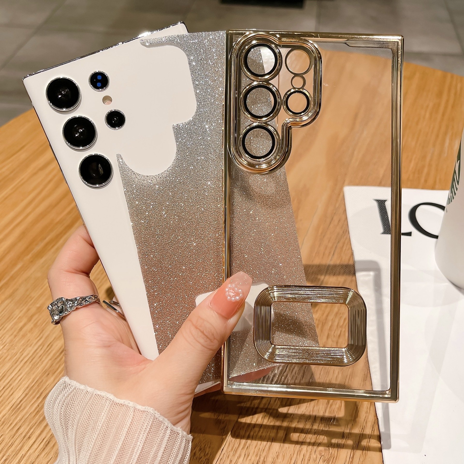 Fashion clear shockproof electroplate glitter phone case for Samsung s23 S23P A53 s23u S24 S24P