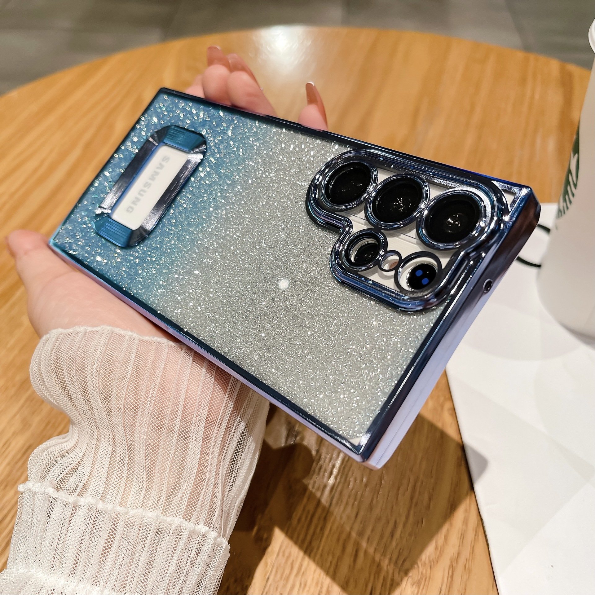Fashion clear shockproof electroplate glitter phone case for Samsung s23 S23P A53 s23u S24 S24P