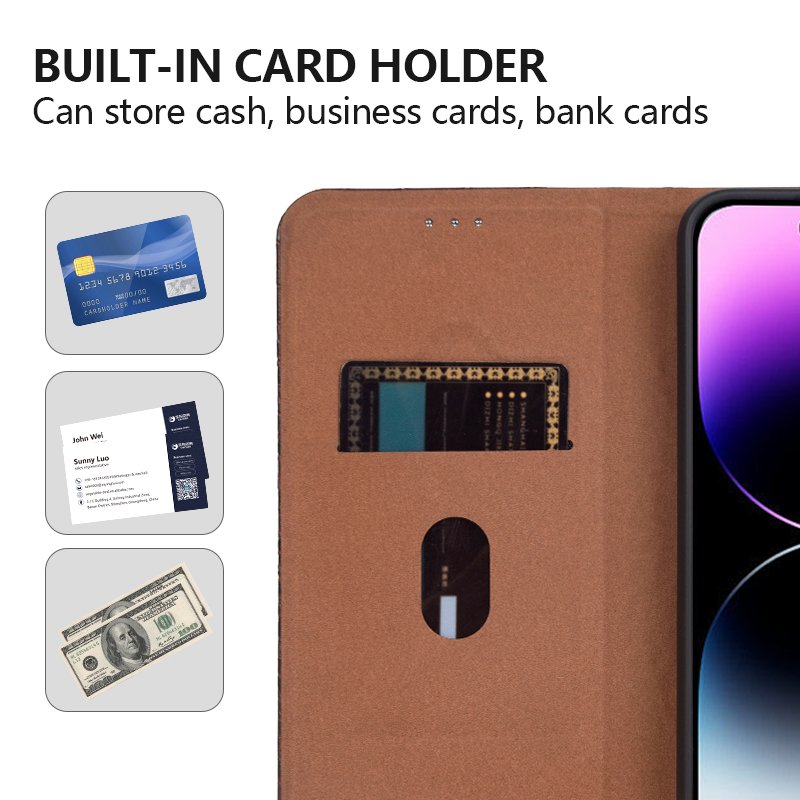 Genuine Leather Case For iPhone 14 13 12 Pro Max Back Cove Magnetic Flip Wallet Phone Card Case Anti Theft Brush