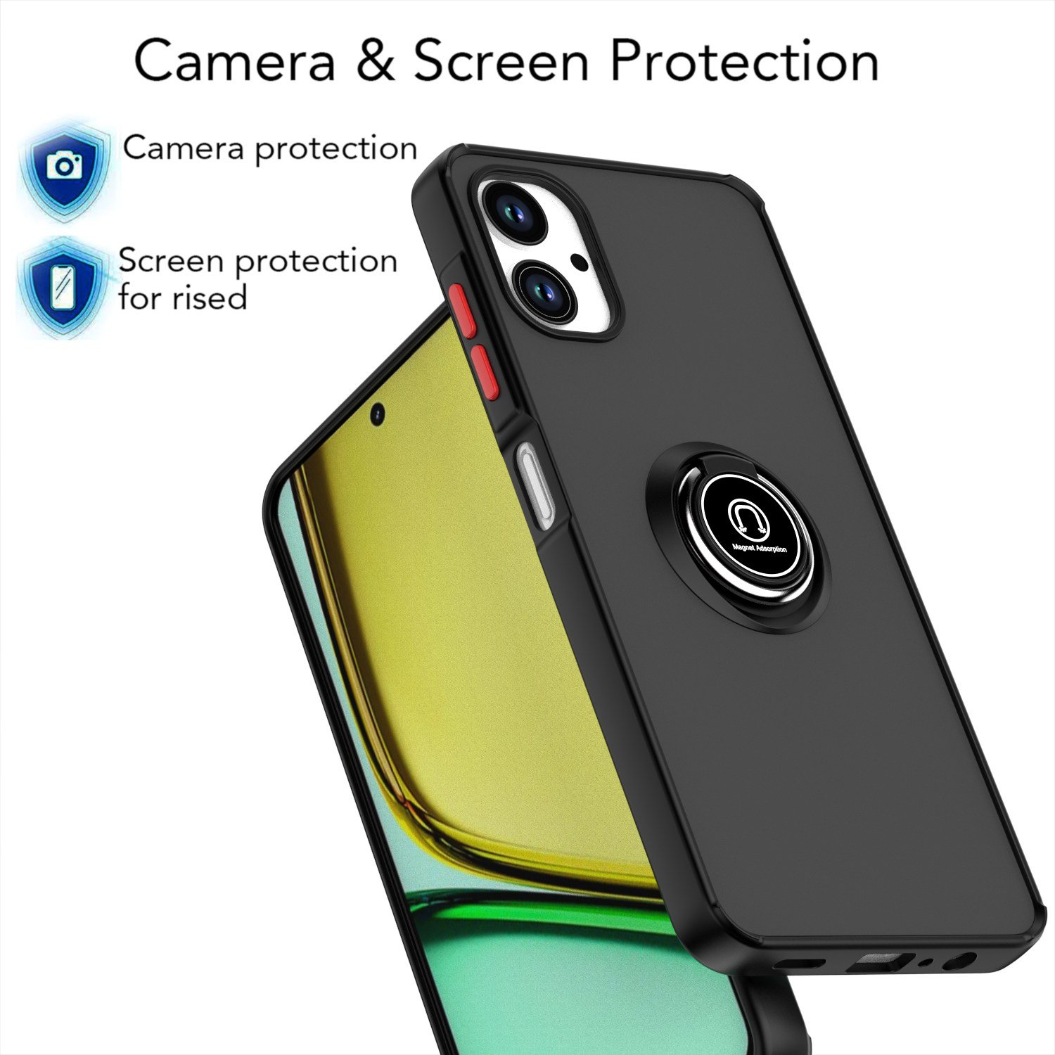 360 Rotation Ring Holder Mobile Phone Cases For Samsung A05 A05S A15 A25 A35 A55 Metal Kickstand Camera Screen Protection Cover
