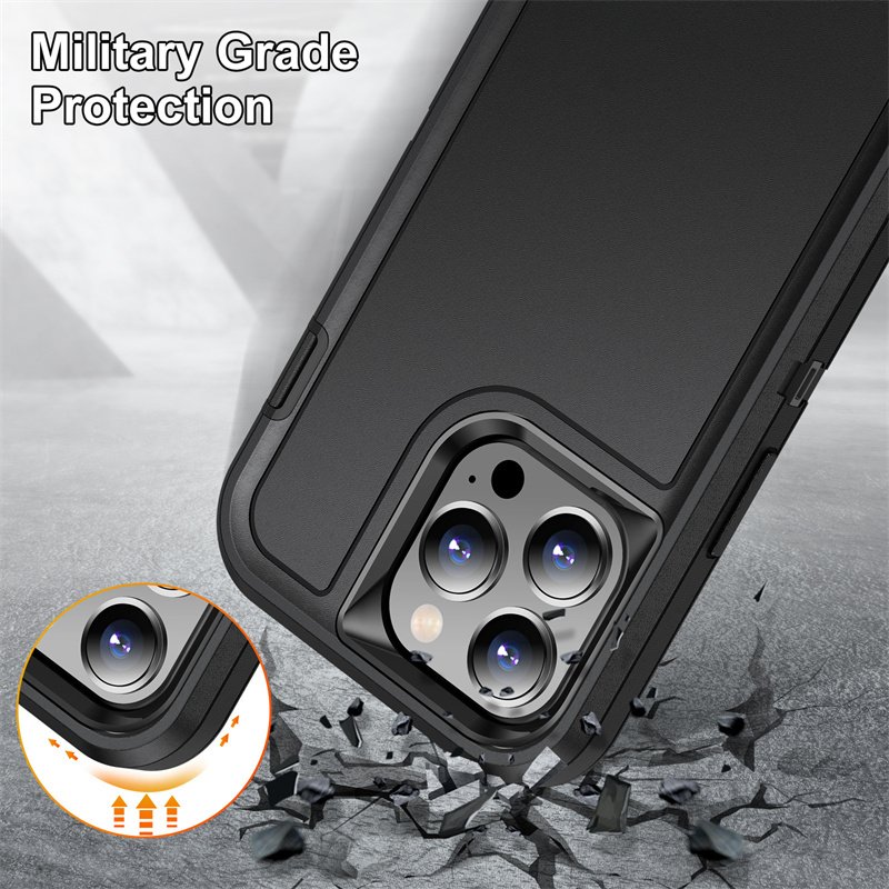 Heavy Duty Defender Case For iPhone 16 15 14 13 12 11 Pro Max TPU Anti Slide Rugged Shockproof Mobile Phone Back Cover
