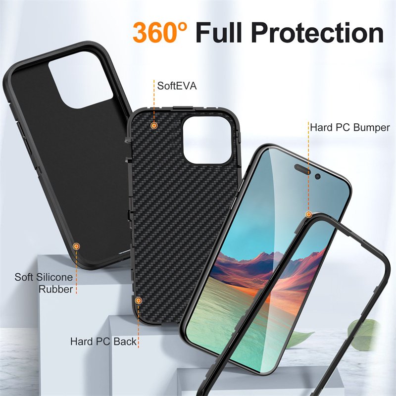 Heavy Duty Defender Case For iPhone 16 15 14 13 12 11 Pro Max TPU Anti Slide Rugged Shockproof Mobile Phone Back Cover