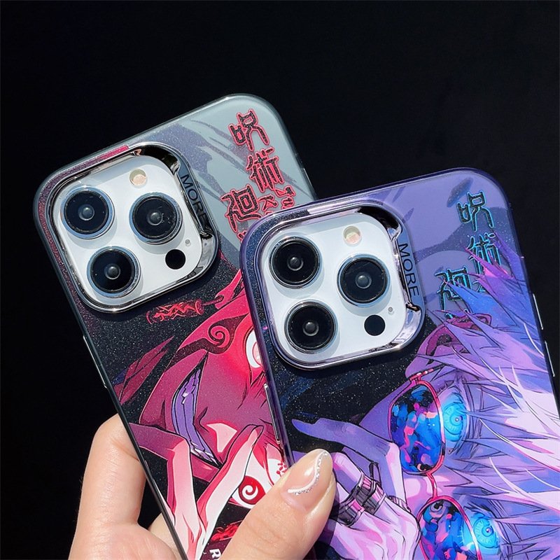 Electroplated color silver IMD Jujutsu Kaisen phone case for iphone 11 12 13 14 15 promax cartoon animation phone accessories