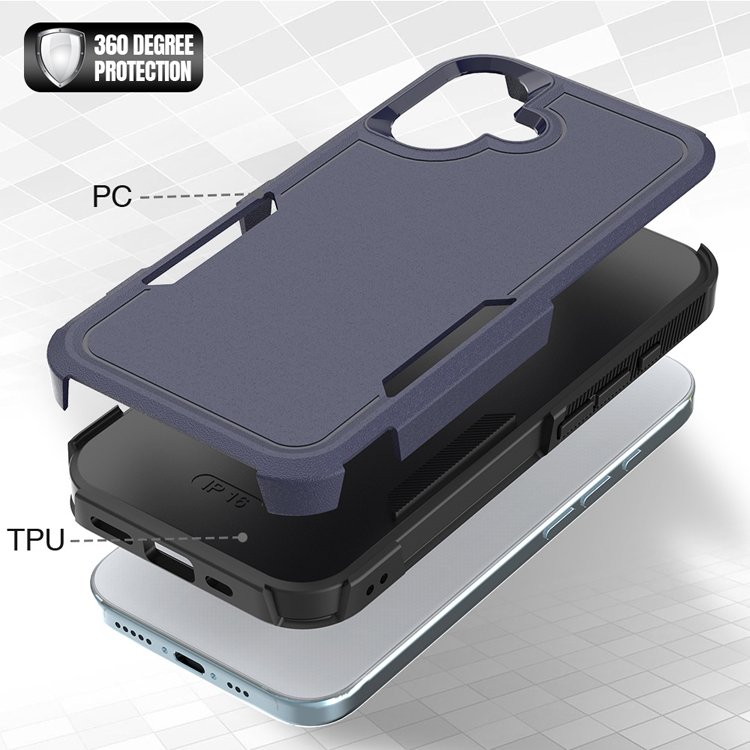 Heavy Duty Armor Bumper 2 In 1 Drop Protection Hard PC Defend Phone Case For iPhone 12 13 14 15 16 16 Pro Max