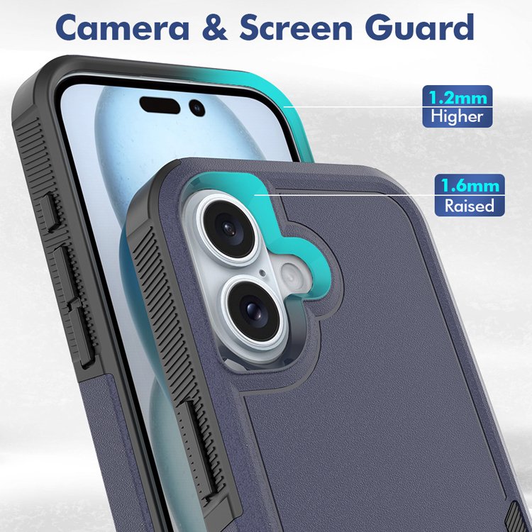 Heavy Duty Armor Bumper 2 In 1 Drop Protection Hard PC Defend Phone Case For iPhone 12 13 14 15 16 16 Pro Max