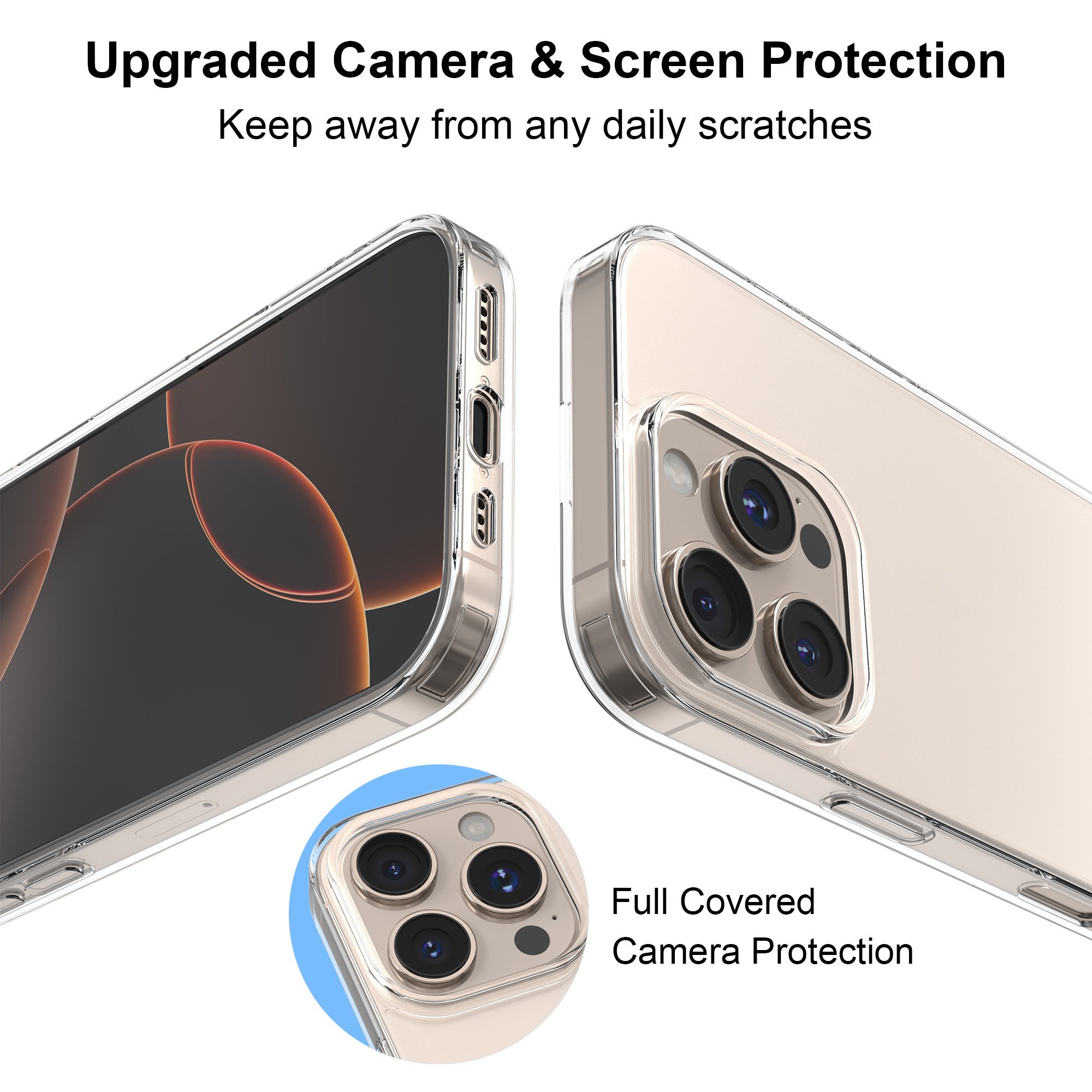 For iPhone 16 Pro Case TPU PC Clear Mobile Phone Case for iPhone 16 Plus 16 Pro Max Shockproof Transparent Phone Cover