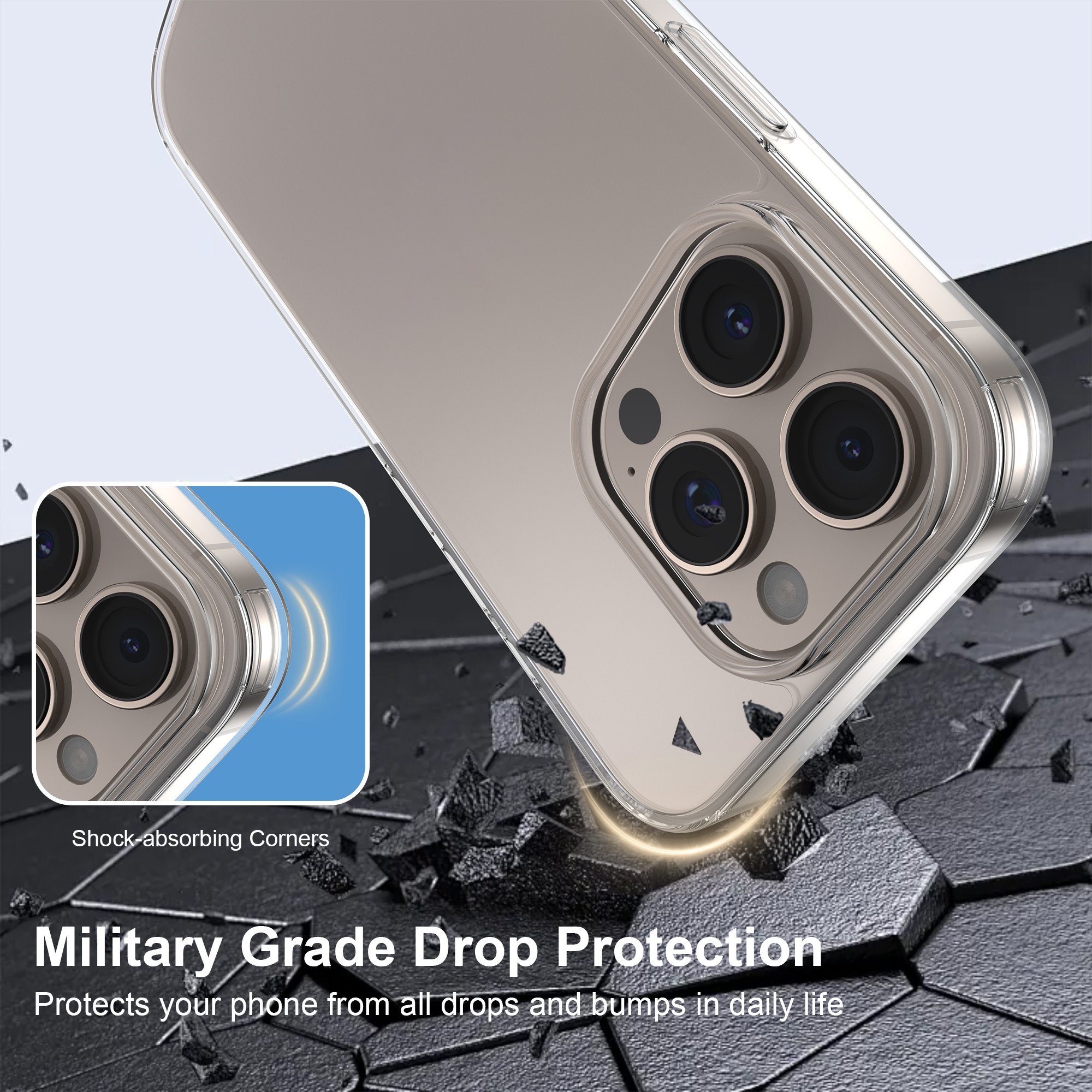 For iPhone 16 Pro Case TPU PC Clear Mobile Phone Case for iPhone 16 Plus 16 Pro Max Shockproof Transparent Phone Cover