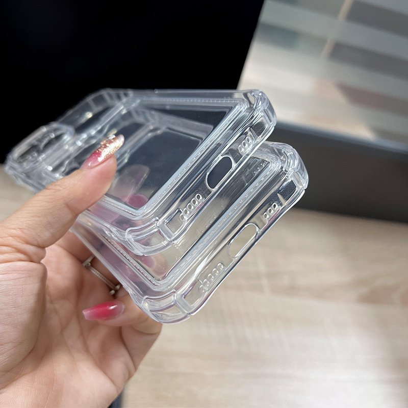 for iPhone 16 Pro Case Clear Card Slot Wallet Mobile Phone Case For iPhone 16 15 Pro Max 16 Plus Phone Cover