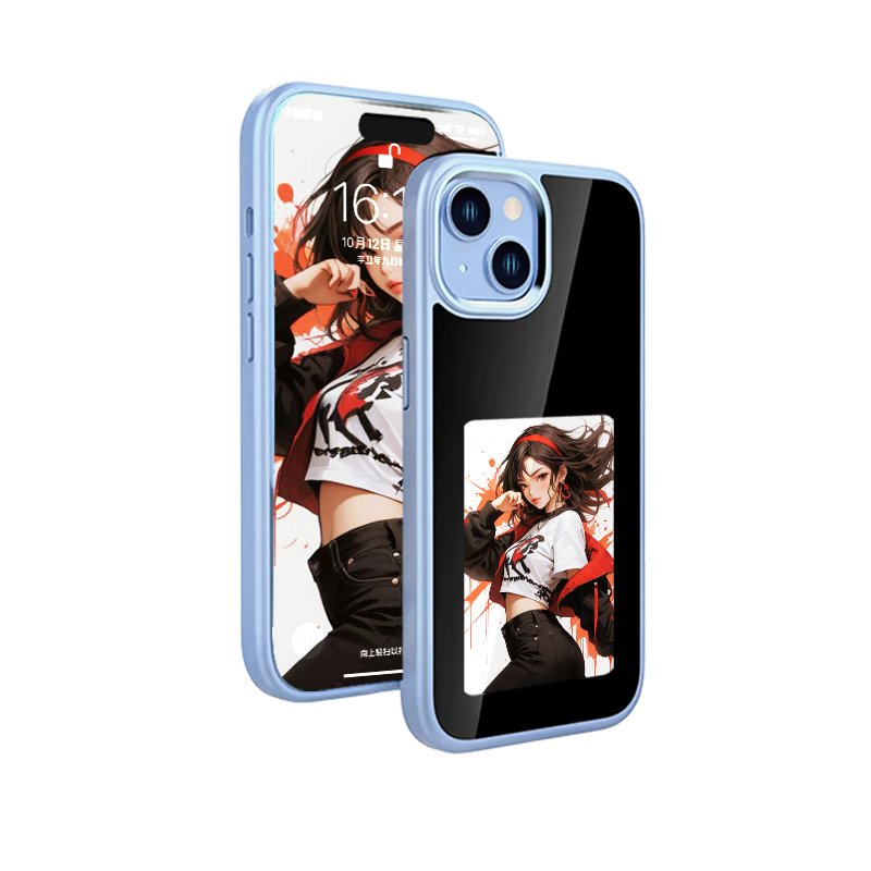 2024 New designer NFC smart E ink screen Display mobile phone case cover for iphone 15 Pro max DIY Cases 14/13