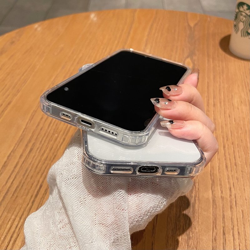 Suitable for Apple 16 PRO Precision Hole Magnetic Phone Case iPhone 14 PROMAX Acrylic Transparent Soft Protective Case 13 14new