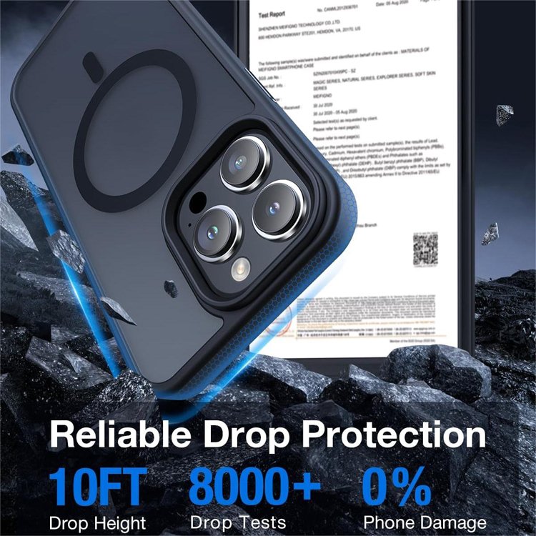 Magnetic Case For 16 Series MIL-Grade Translucent Matte Back Anti-Fingerprint Anti-Scratch Phone Case For iPhone 15 Pro Max 14