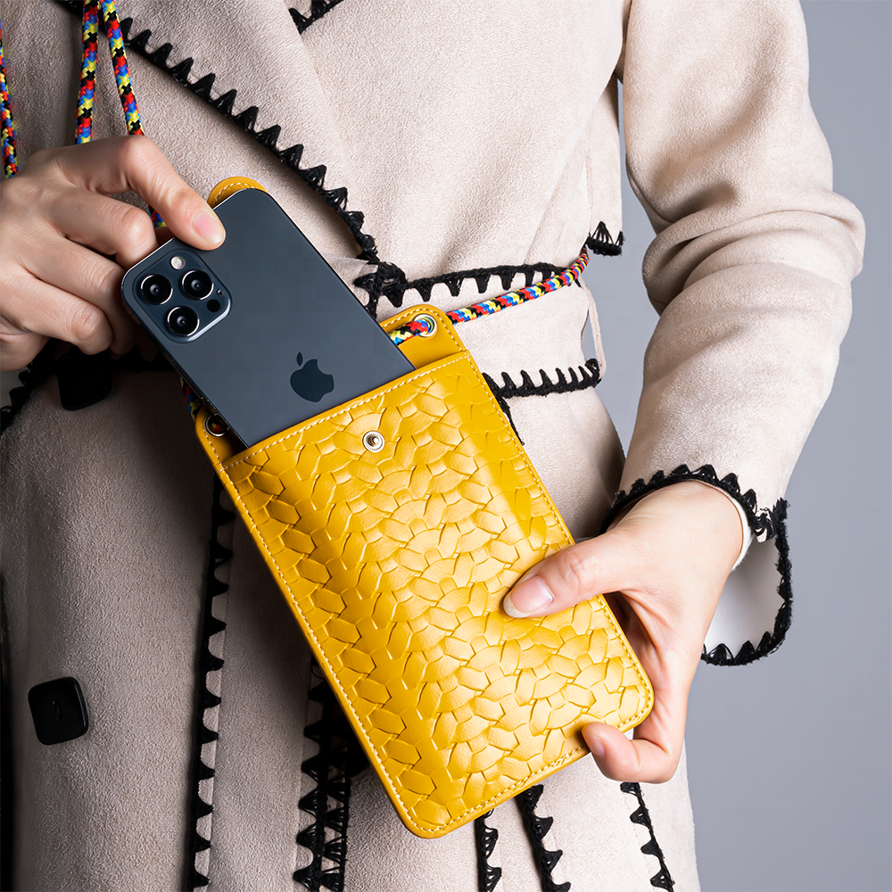 Hot sale new arrival popular crossbody pu leather mobile phone cases & bags for iphone model