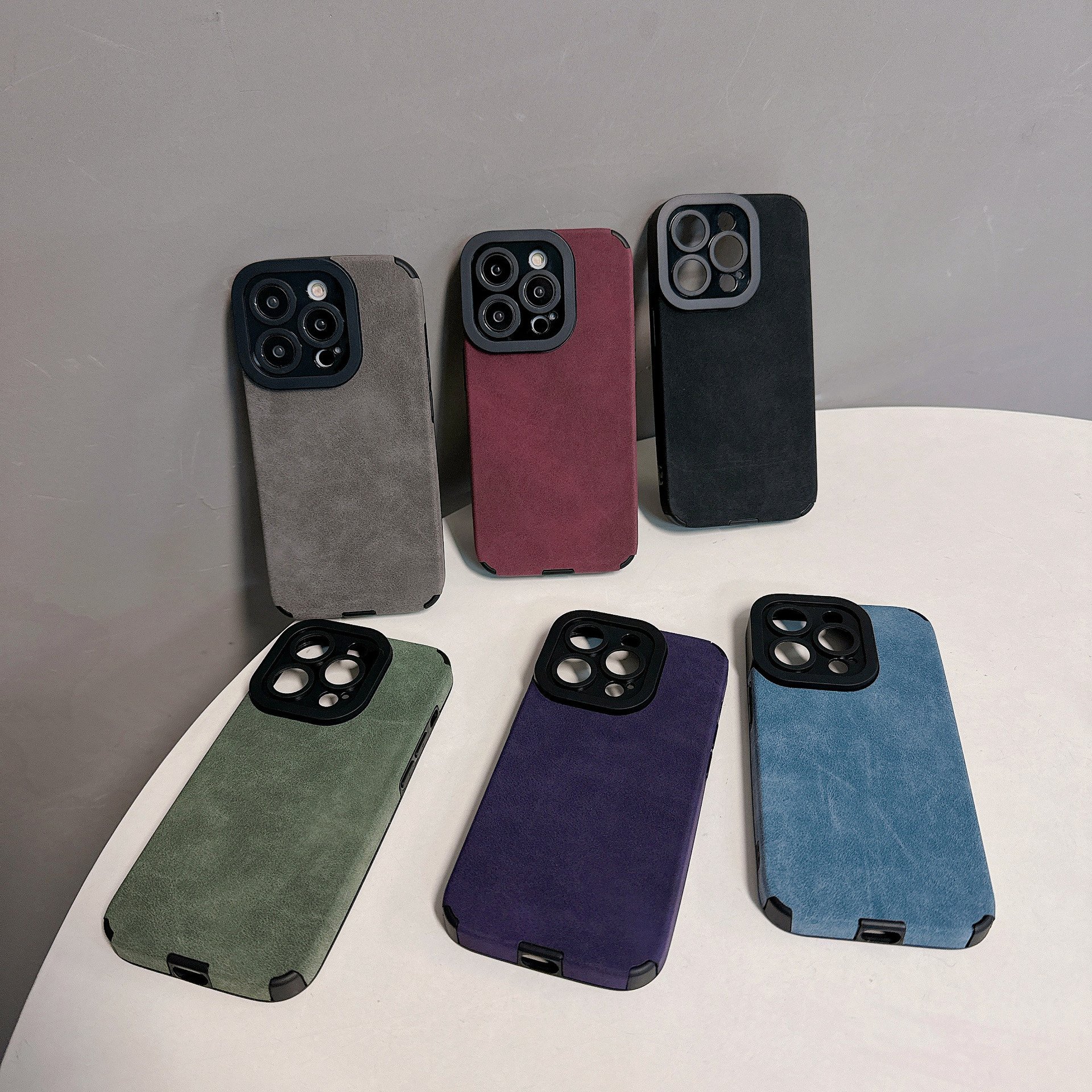 New Lambskin Lens protection Cover Shockproof PU Leather Mobile Phone Case For iPhone 16 15 14 Pro Max 16 Plus