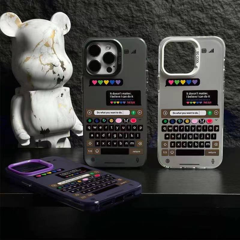 New design chatting frame candy Phone case For iPhone 15 Pro Max 14 13 12 11 XS XR Silver Hard Back Shockproof Cover