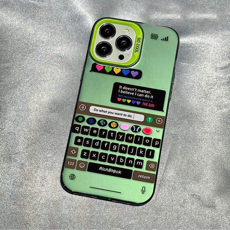 New design chatting frame candy Phone case For iPhone 15 Pro Max 14 13 12 11 XS XR Silver Hard Back Shockproof Cover