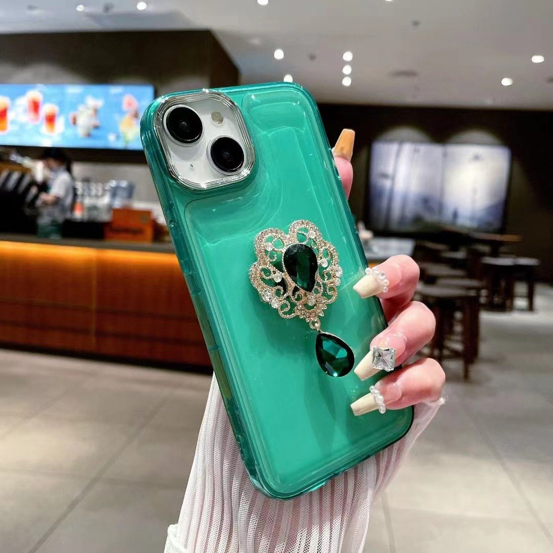 Widely Used Superior Quality Luxury Heart Diamond Mobile Phone Case Cover For Iphone 12 13 14 14 15 Pro Max