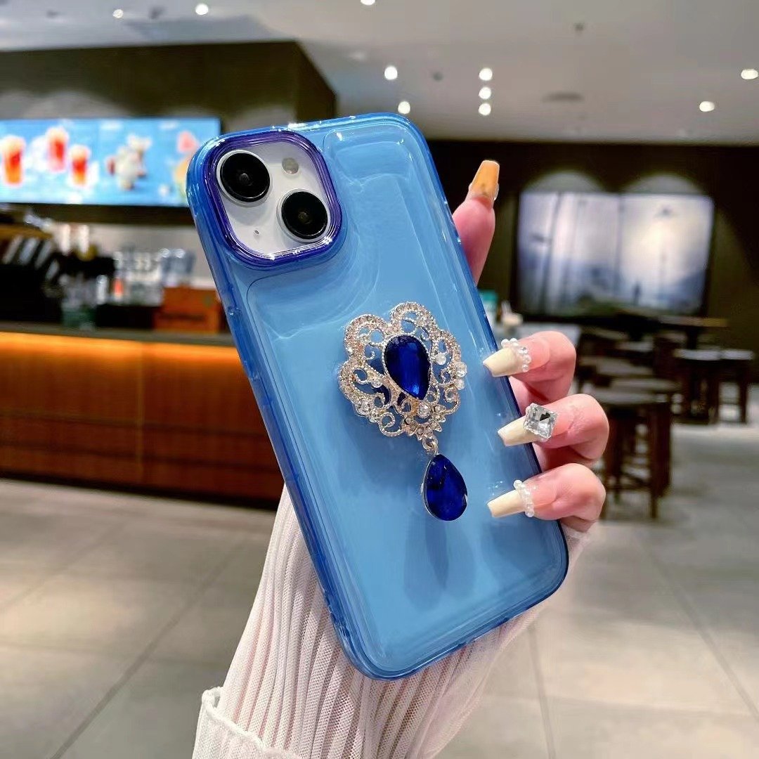 Widely Used Superior Quality Luxury Heart Diamond Mobile Phone Case Cover For Iphone 12 13 14 14 15 Pro Max