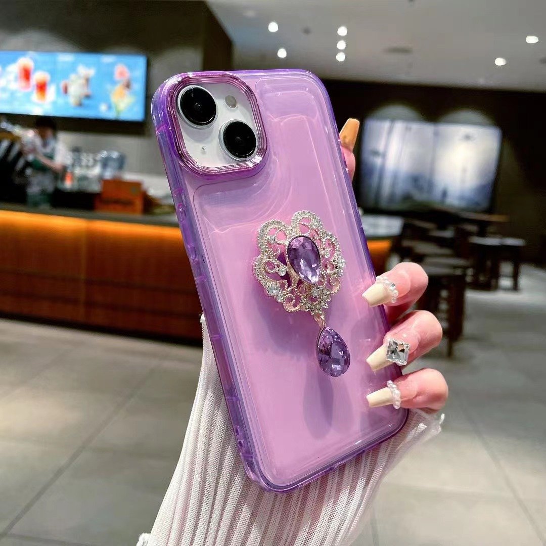 Widely Used Superior Quality Luxury Heart Diamond Mobile Phone Case Cover For Iphone 12 13 14 14 15 Pro Max