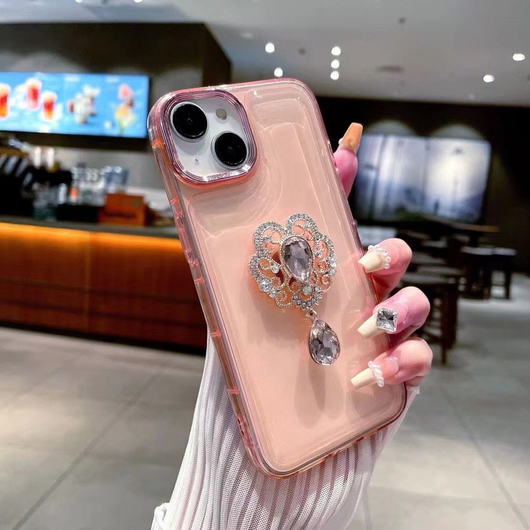 Widely Used Superior Quality Luxury Heart Diamond Mobile Phone Case Cover For Iphone 12 13 14 14 15 Pro Max