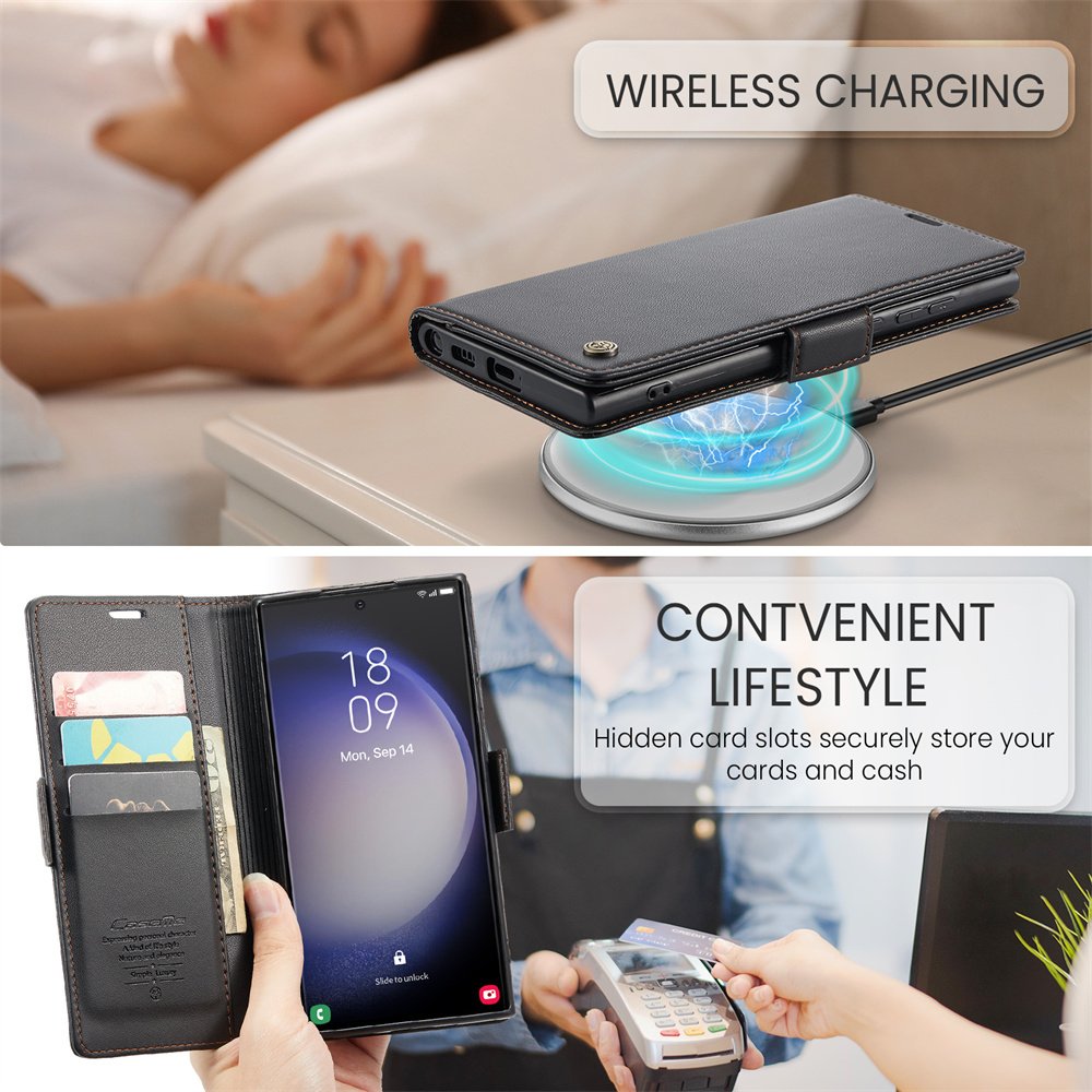CaseMe Business Phone Case for Samsung Note10plus Note20 Ultra Wallet Flip Case Cell Phone Accessories for Samsung S23Ultra Case