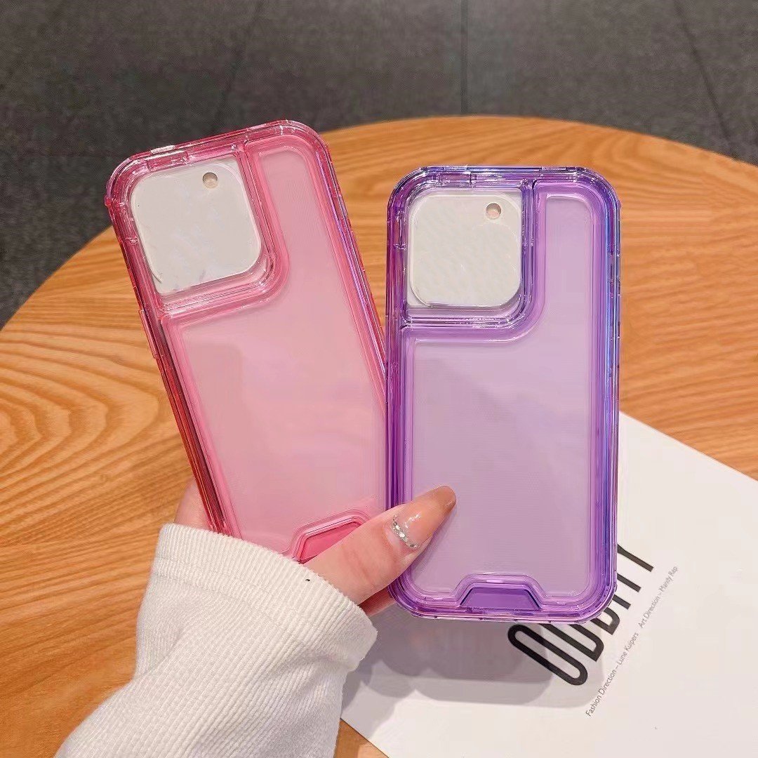 GSCASE 3 in 1 PC TPU Clear Mobile Phone Case Wholesale Shockproof 360 Degree Mobile Phone Cover For Iphone13 Pro Max 14 15