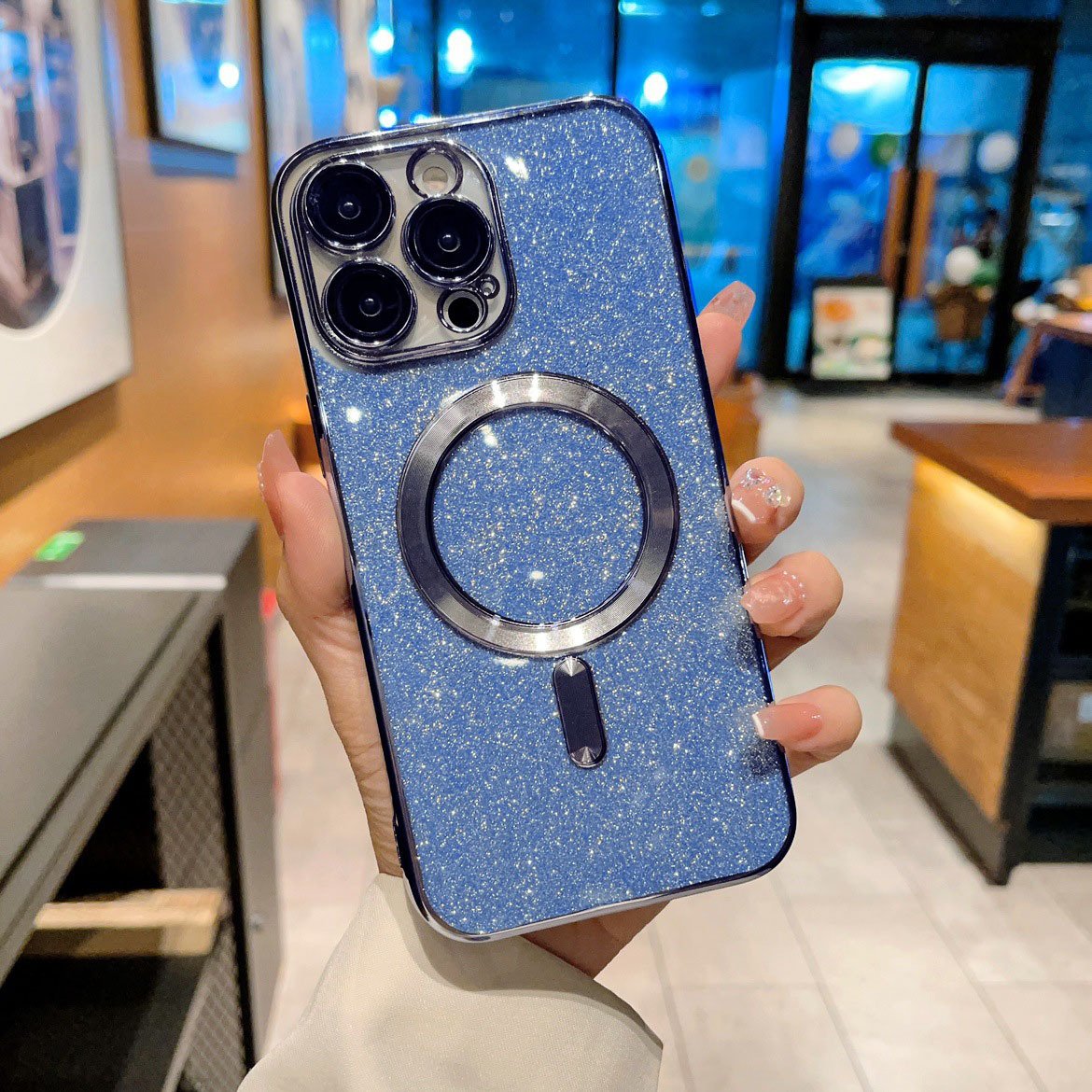 Wholesale Stock Exquisite Mobile Phone Case Magnetic Colors Sparkle Protection Case For Iphone 15 Pro Max Magnet Iphone 16 Cover
