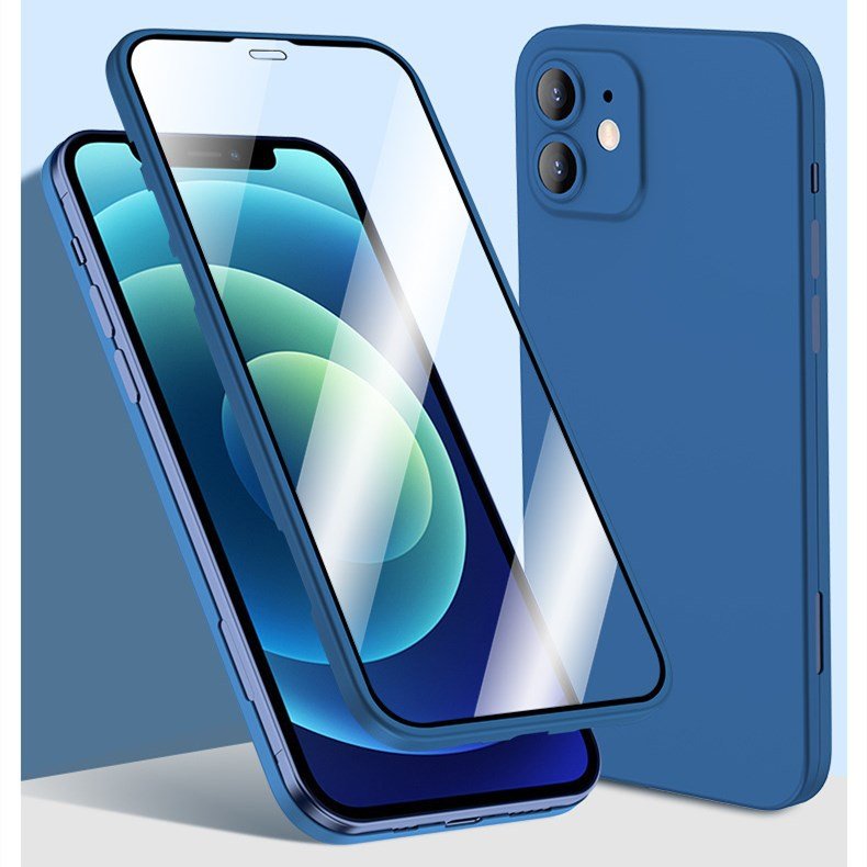 New Top Sale 360 Phone Case Full Cover Tempered Glass+TPU Protective Matte Case Double Side Case For iphone 13 pro max Phone