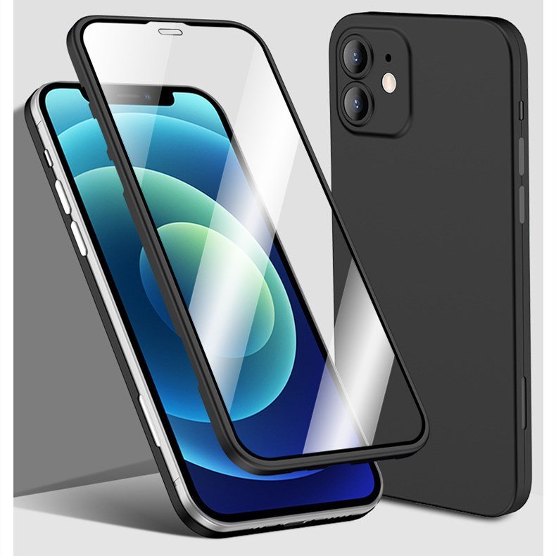 New Top Sale 360 Phone Case Full Cover Tempered Glass+TPU Protective Matte Case Double Side Case For iphone 13 pro max Phone