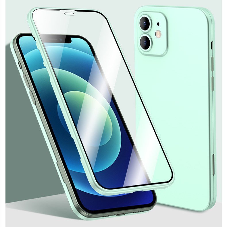 New Top Sale 360 Phone Case Full Cover Tempered Glass+TPU Protective Matte Case Double Side Case For iphone 13 pro max Phone