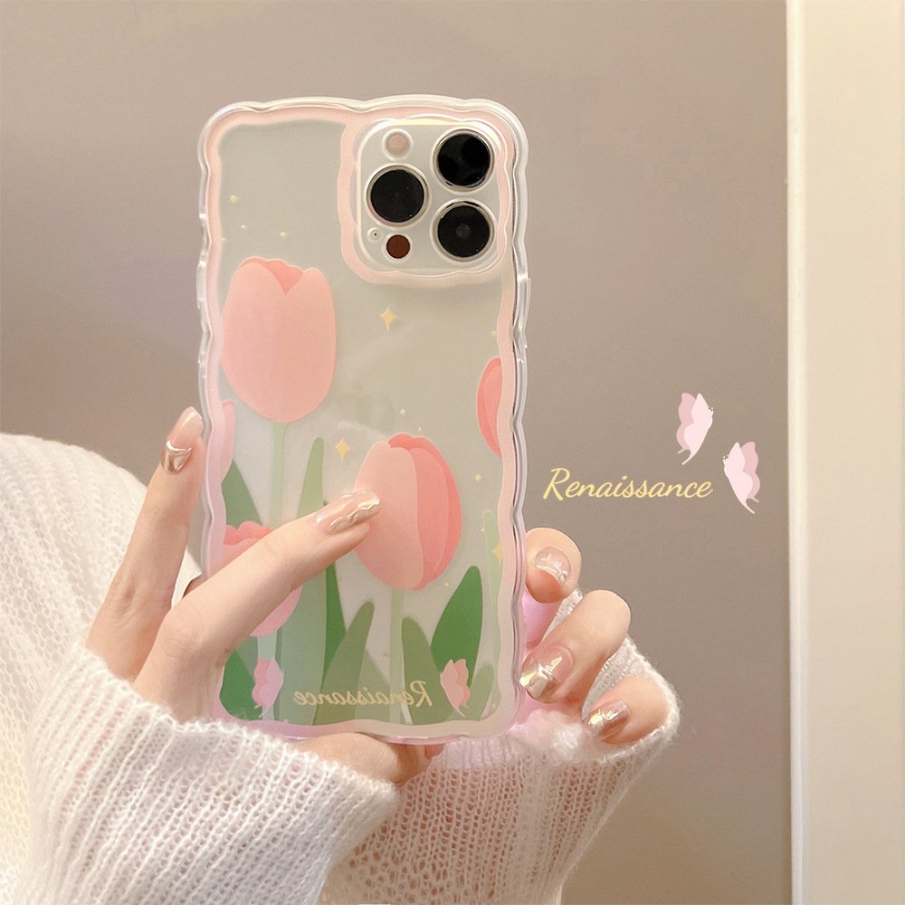 2024 Top Selling Transparent Flower TPU Case Trendy Flower Butterfly Cell Mobile Phone Case for iphone 16 15 14 13 12 11 pro max