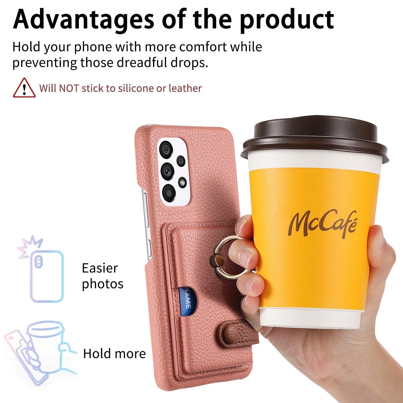Case Wallet For Samsung Galaxy S24 S23 S22 Ultra with Credit Card Holder Finger grip Leather mobile phone cases