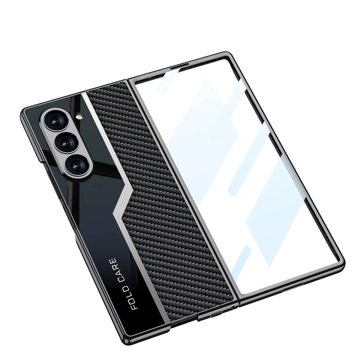 Fold 6 Cool Fashion Electroplated Plain Leather Mobile Phone Case For Samsung Galaxy Fold 6 5 4 Cover Cases