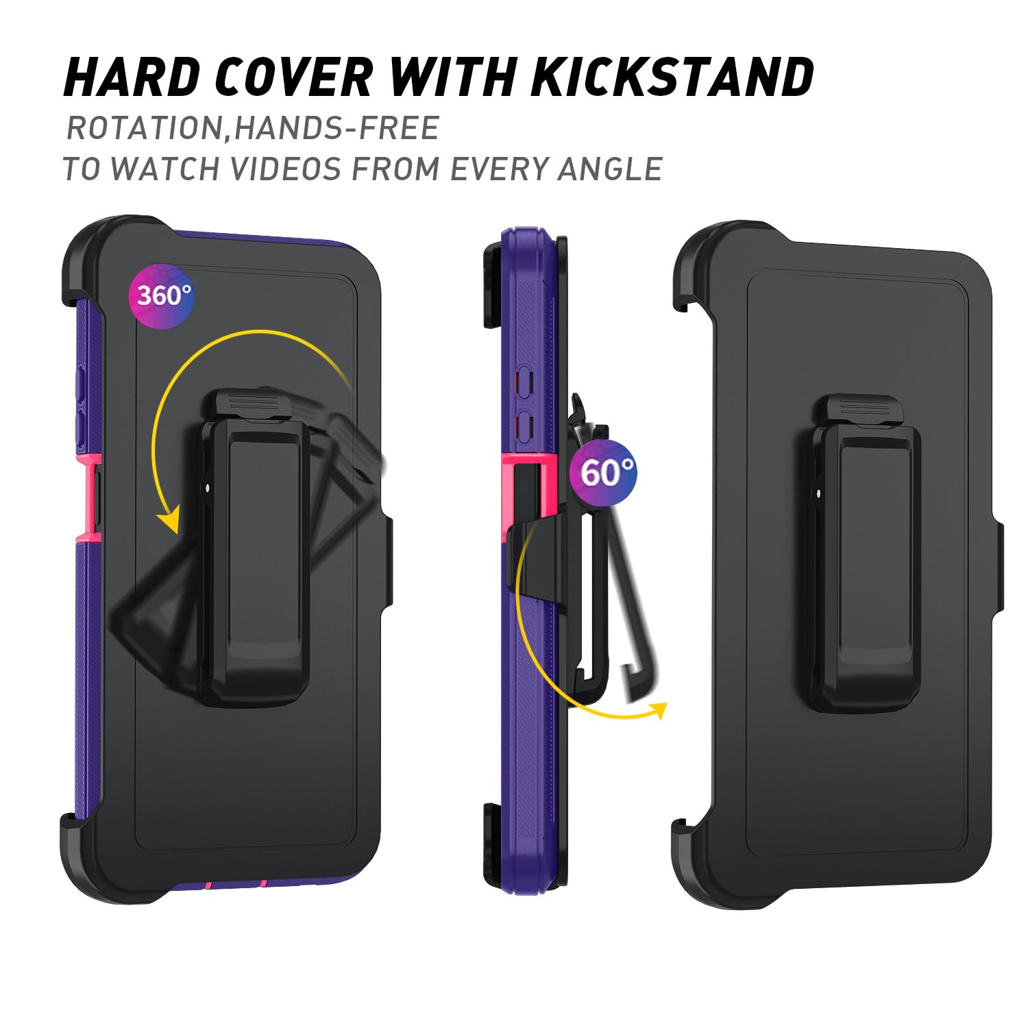 3 In 1 Defender Holster Screen Protector Mobile Phone Cases For Tecno Spark Go 2024 For REVVL 7 5G Heavy Shockproof Back Cover