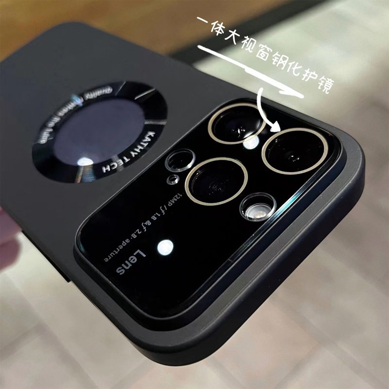 Luxury Large Lens Camera With Magnetic Matte Frosted Magnetic Phone Case For iPhone 15 14 13 12 11 Pro Max Plus