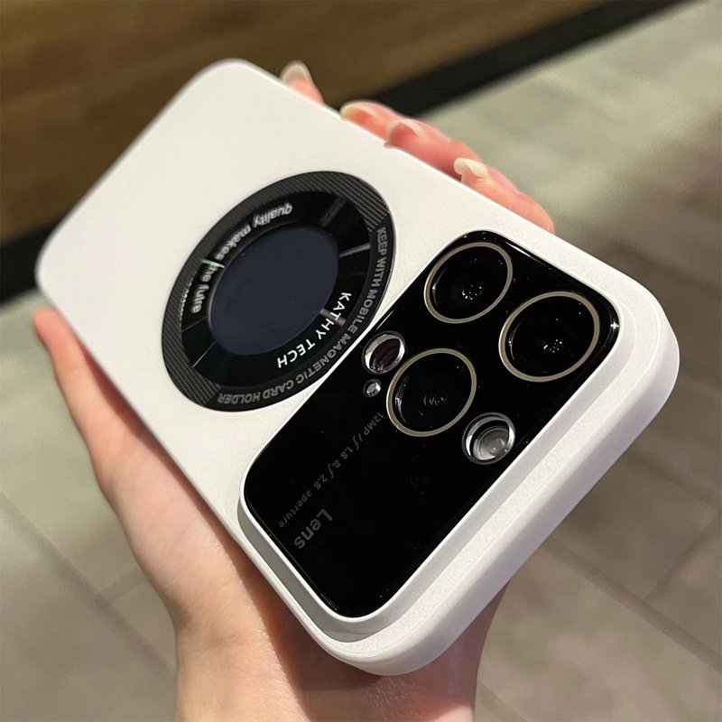 Luxury Large Lens Camera With Magnetic Matte Frosted Magnetic Phone Case For iPhone 15 14 13 12 11 Pro Max Plus