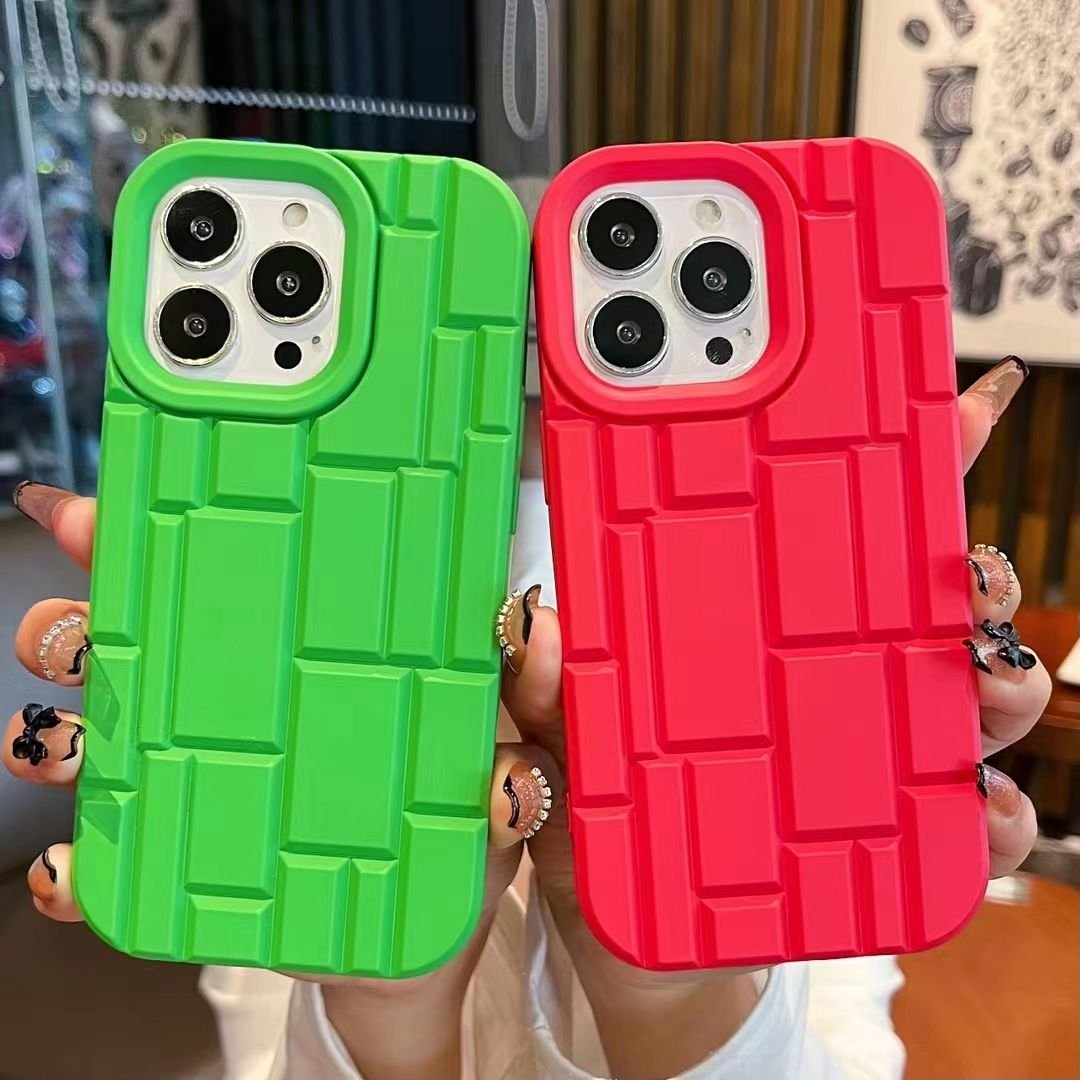 Hot sale Square Lattice Tpu Soft Cell Mobile Phone Case For Iphone16pro 15 ProMax Phone Case 13/14