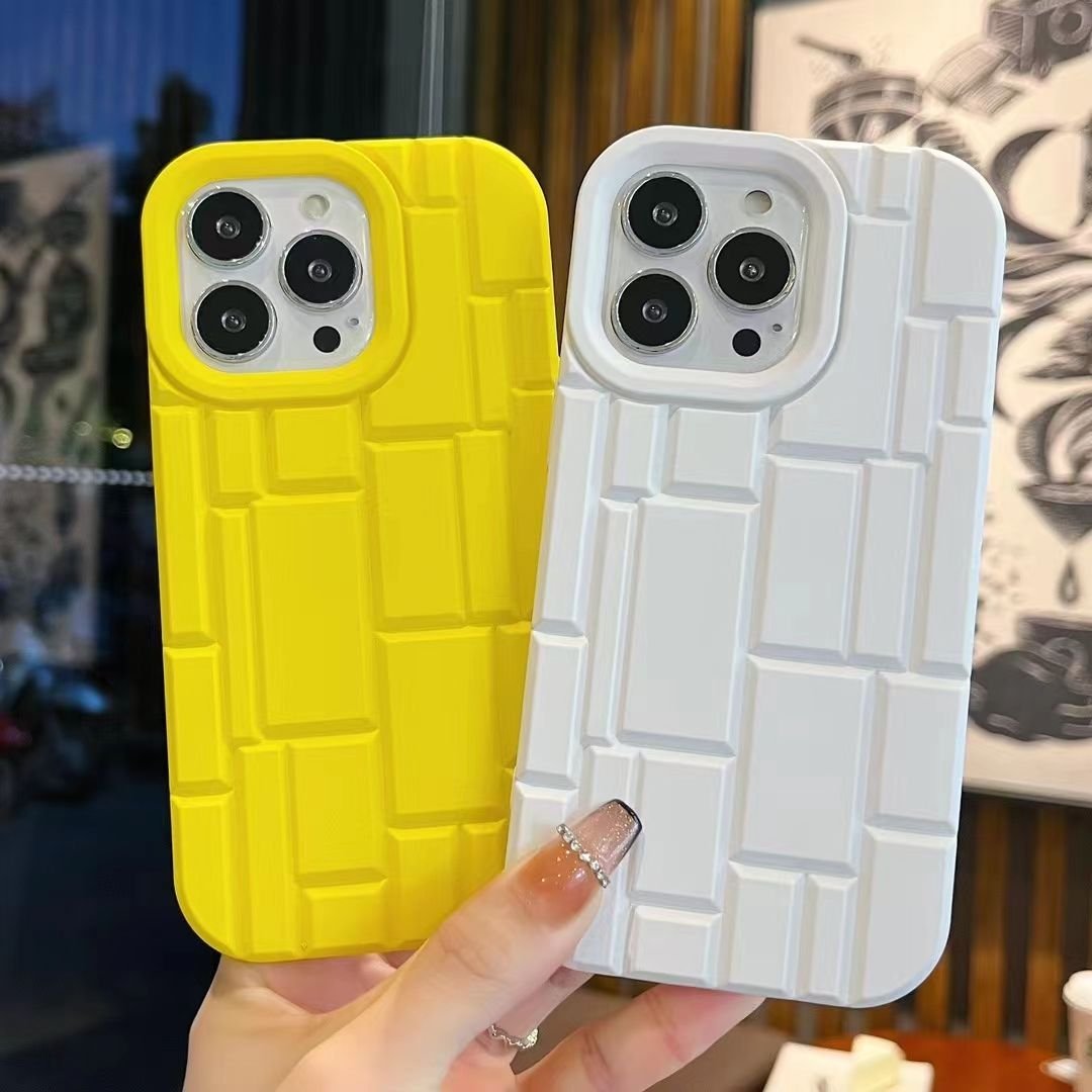 Hot sale Square Lattice Tpu Soft Cell Mobile Phone Case For Iphone16pro 15 ProMax Phone Case 13/14